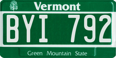 VT license plate BYI792