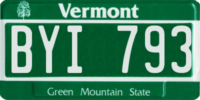 VT license plate BYI793