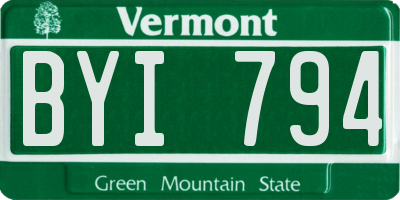 VT license plate BYI794