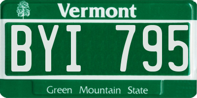 VT license plate BYI795