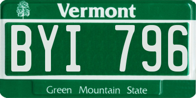 VT license plate BYI796