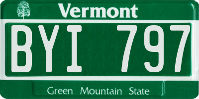 VT license plate BYI797