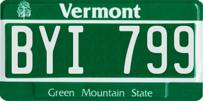 VT license plate BYI799