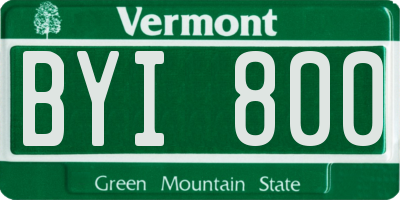 VT license plate BYI800