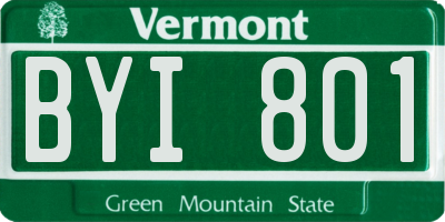 VT license plate BYI801