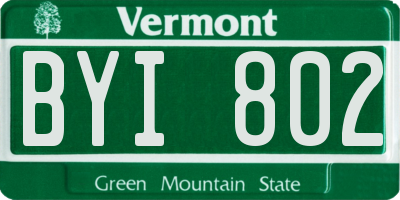 VT license plate BYI802
