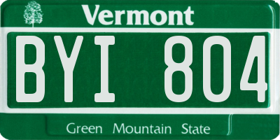 VT license plate BYI804
