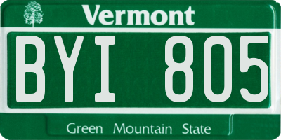 VT license plate BYI805