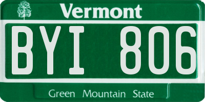 VT license plate BYI806