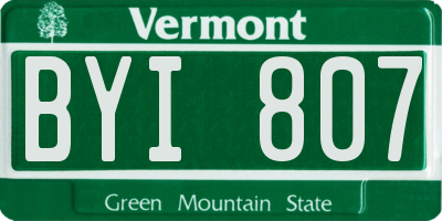 VT license plate BYI807