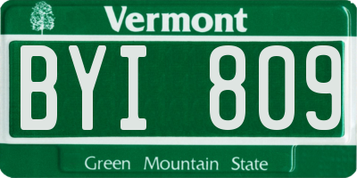 VT license plate BYI809