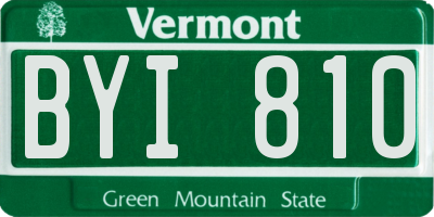 VT license plate BYI810