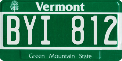 VT license plate BYI812