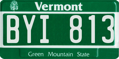 VT license plate BYI813