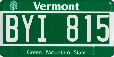 VT license plate BYI815