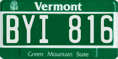 VT license plate BYI816