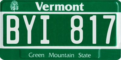 VT license plate BYI817