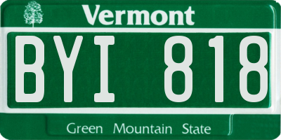 VT license plate BYI818