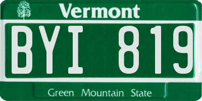 VT license plate BYI819