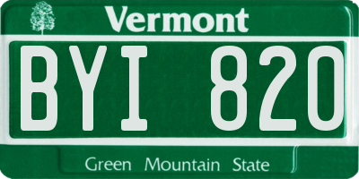 VT license plate BYI820