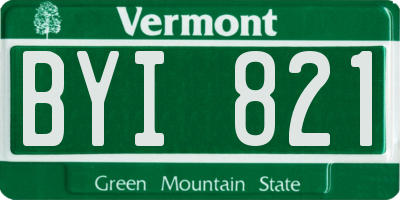 VT license plate BYI821