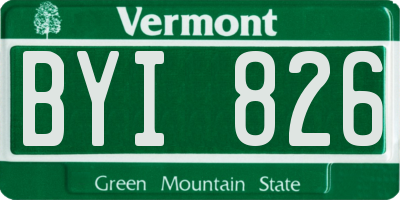VT license plate BYI826