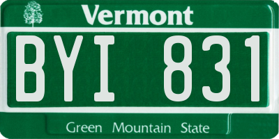 VT license plate BYI831