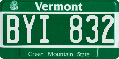 VT license plate BYI832