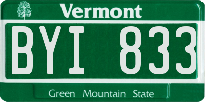 VT license plate BYI833
