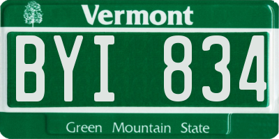 VT license plate BYI834