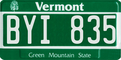VT license plate BYI835