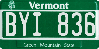 VT license plate BYI836