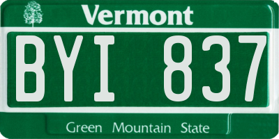 VT license plate BYI837