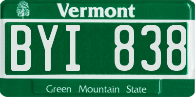 VT license plate BYI838