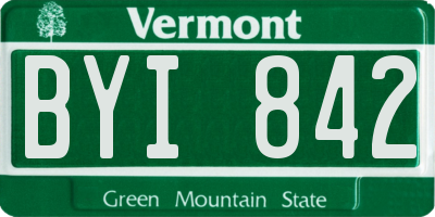 VT license plate BYI842