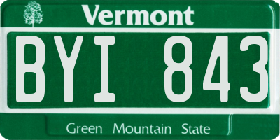 VT license plate BYI843