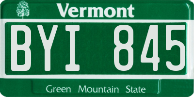 VT license plate BYI845