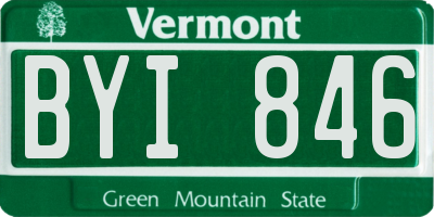 VT license plate BYI846