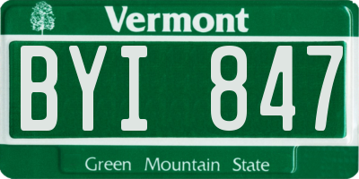 VT license plate BYI847