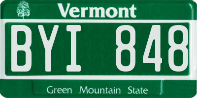 VT license plate BYI848