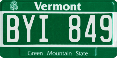 VT license plate BYI849