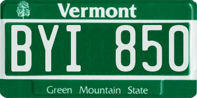 VT license plate BYI850