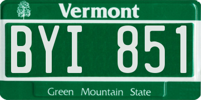 VT license plate BYI851