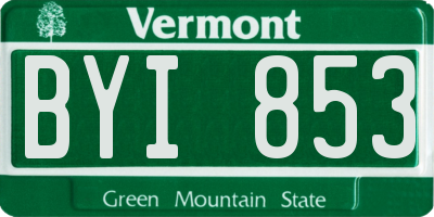 VT license plate BYI853