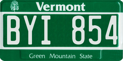 VT license plate BYI854