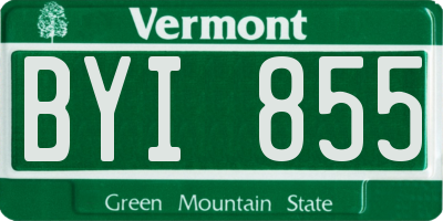 VT license plate BYI855