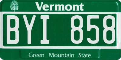 VT license plate BYI858