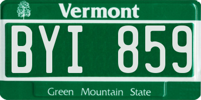 VT license plate BYI859