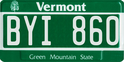 VT license plate BYI860
