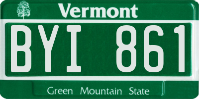 VT license plate BYI861